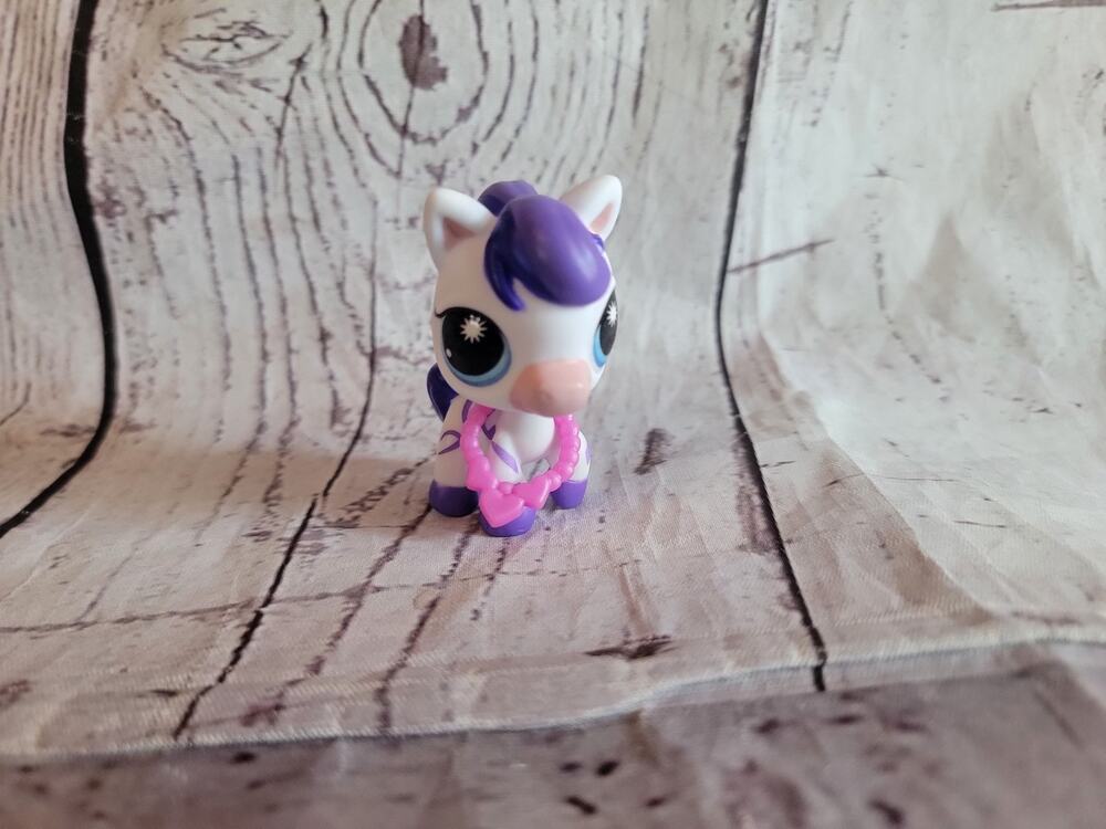 Hasbro LPS Littlest Pet Shop Zebra White Purple G7 #249 Stylin Stripes
